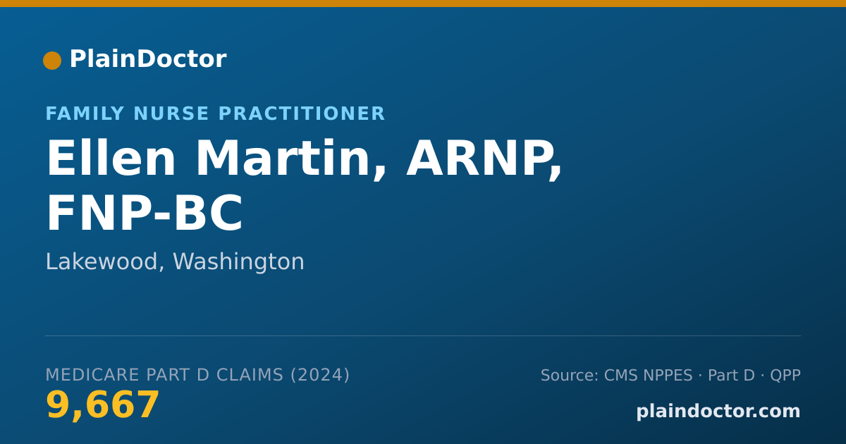 Shareable card for Ellen Martin, ARNP, FNP-BC - Family Nurse Practitioner, Lakewood, WA
