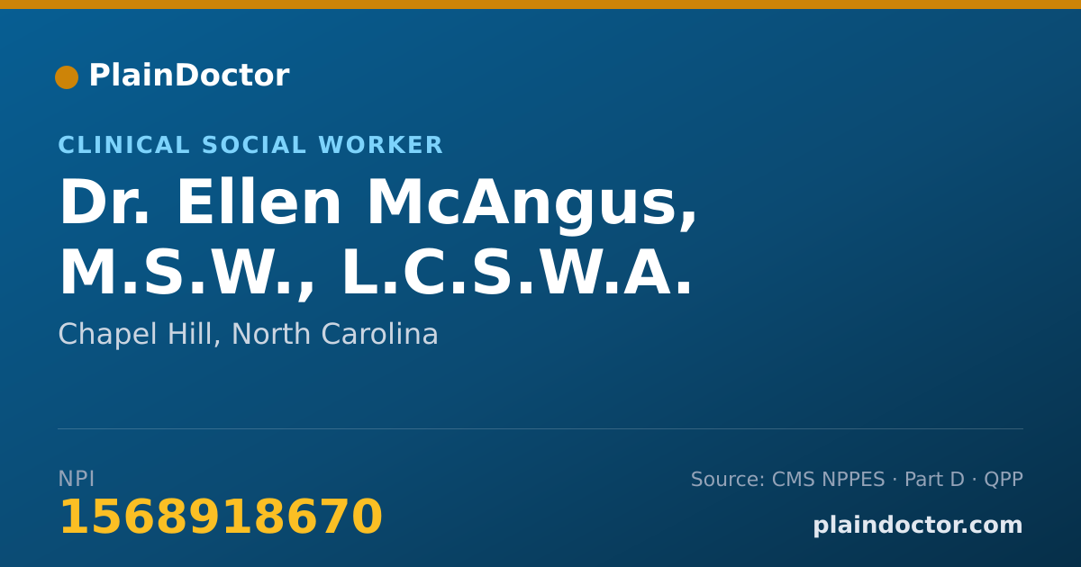 Shareable card for Ellen McAngus, M.S.W., L.C.S.W.A. - Clinical Social Worker, Chapel Hill, NC