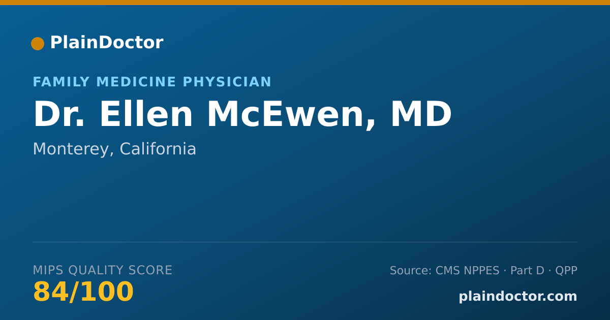 Shareable card for Ellen McEwen, MD - Family Medicine Physician, Monterey, CA