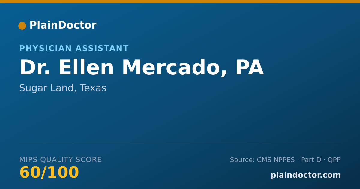 Shareable card for Ellen Mercado, PA - Physician Assistant, Sugar Land, TX