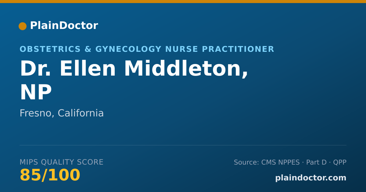 Shareable card for Ellen Middleton, NP - Obstetrics & Gynecology Nurse Practitioner, Fresno, CA