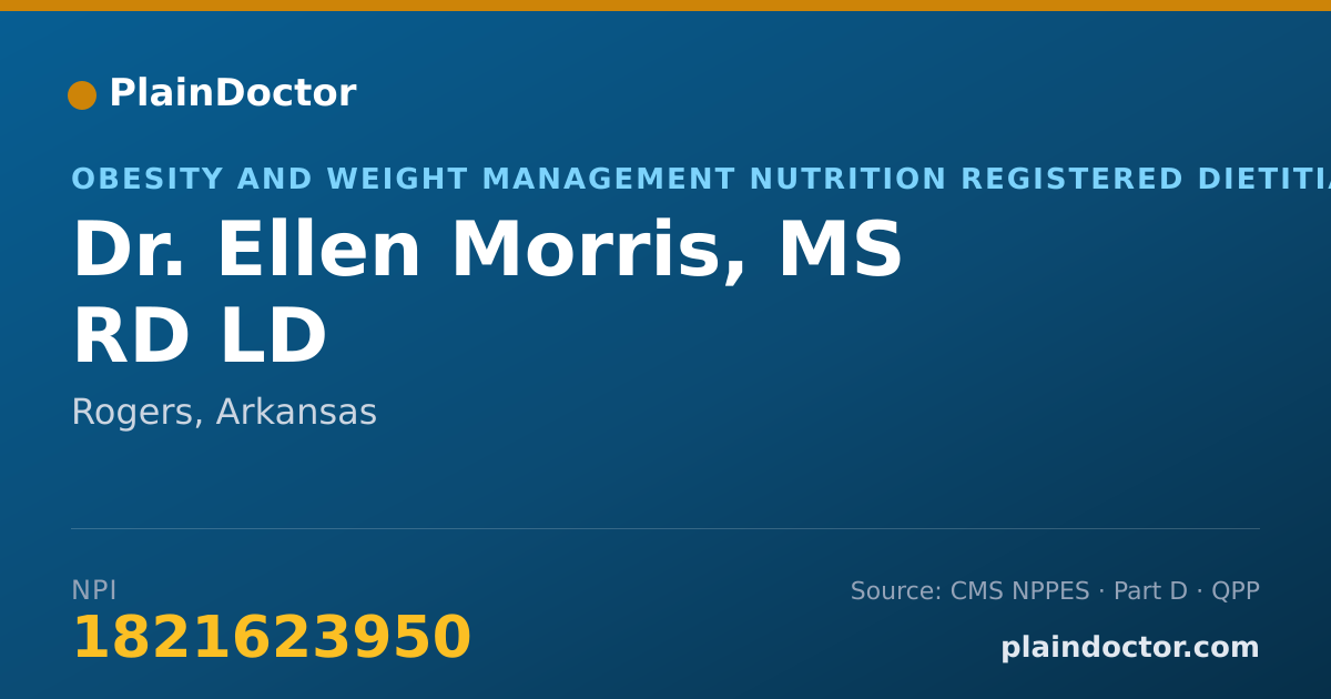 Shareable card for Ellen Morris, MS RD LD - Obesity and Weight Management Nutrition Registered Dietitian, Rogers, AR