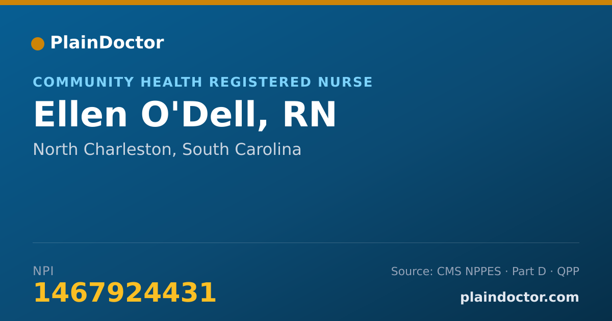 Shareable card for Ellen O'Dell, RN - School Registered Nurse, North Charleston, SC