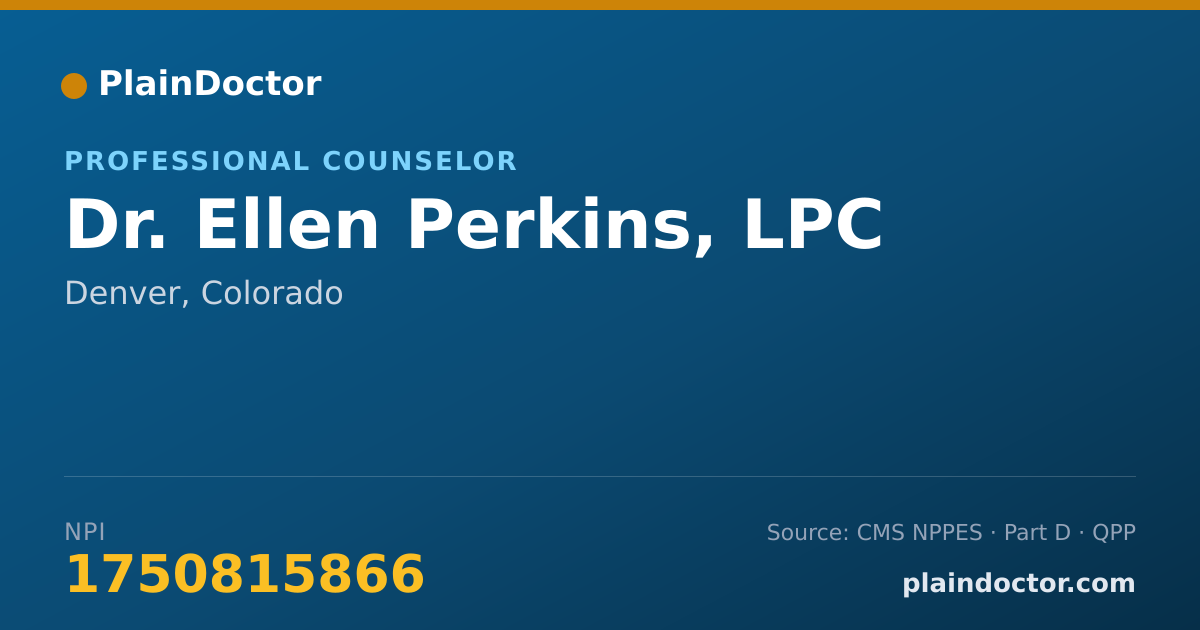 Shareable card for Ellen Perkins, LPC - Professional Counselor, Denver, CO