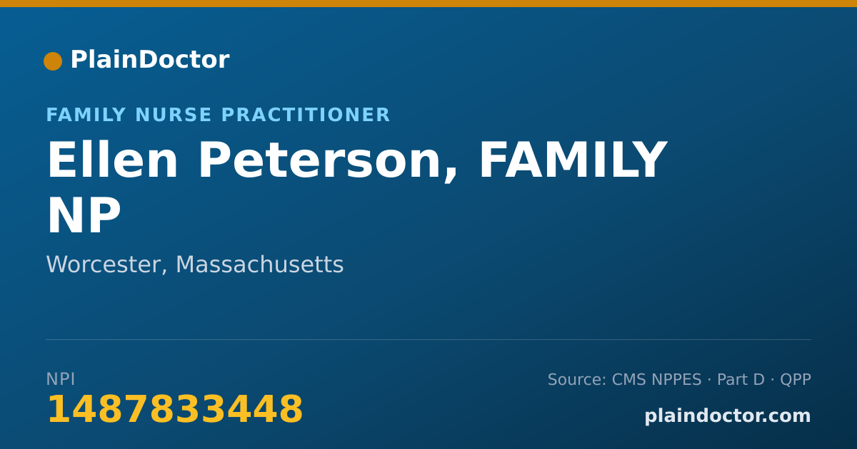Shareable card for Ellen Peterson, FAMILY NP - Family Nurse Practitioner, Worcester, MA