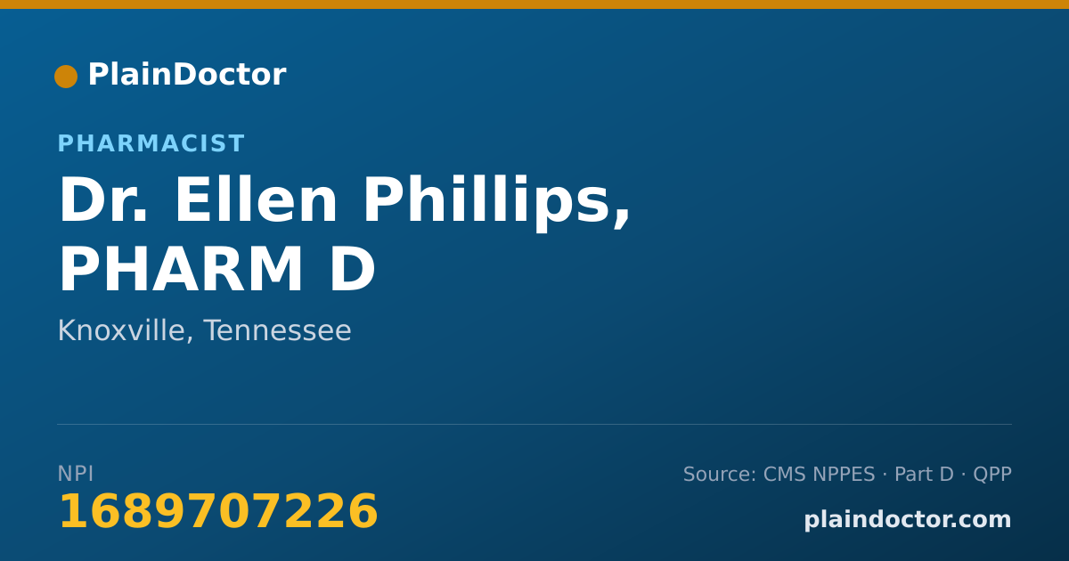 Shareable card for Ellen Phillips, PHARM D - Pharmacist, Knoxville, TN