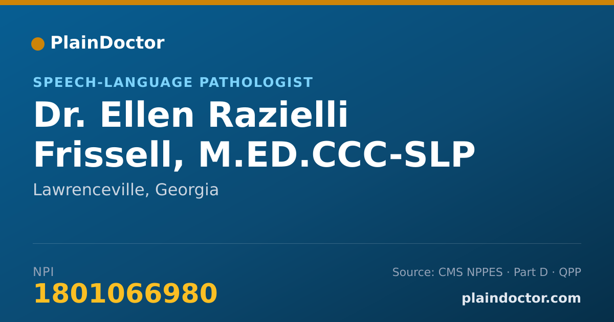 Shareable card for Ellen Razielli Frissell, M.ED.CCC-SLP - Speech-Language Pathologist, Lawrenceville, GA