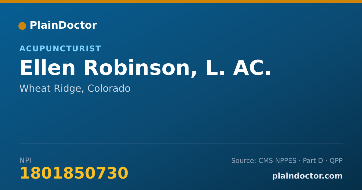 Shareable card for Ellen Robinson, L. AC. - Acupuncturist, Wheat Ridge, CO
