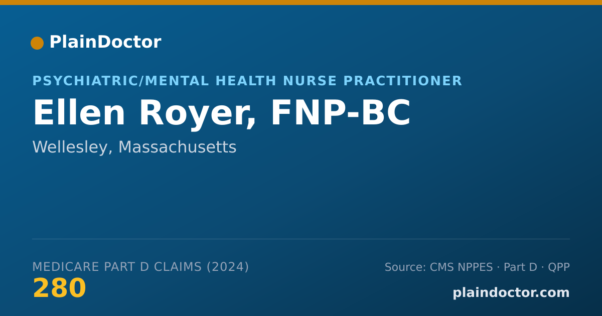 Shareable card for Ellen Royer, FNP-BC - Psychiatric/Mental Health Nurse Practitioner, Wellesley, MA