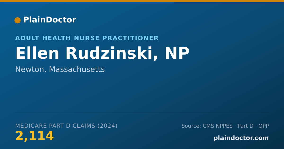 Shareable card for Ellen Rudzinski, NP - Adult Health Nurse Practitioner, Newton, MA
