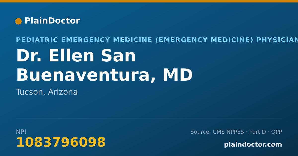 Shareable card for Ellen San Buenaventura, MD - Pediatric Emergency Medicine (Emergency Medicine) Physician, Tucson, AZ