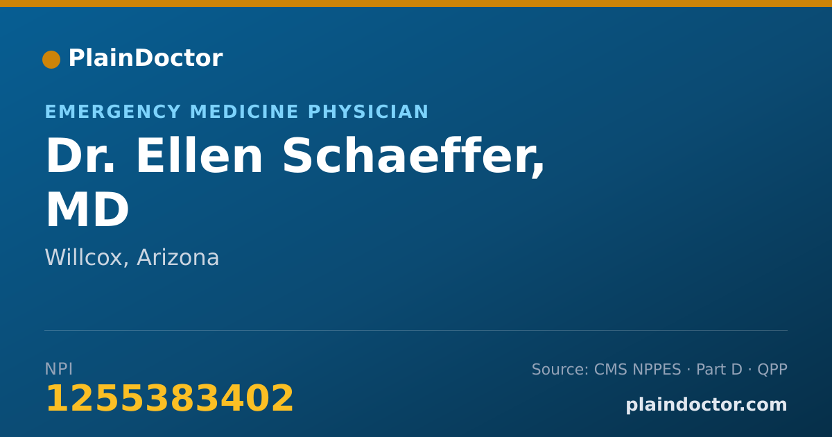 Shareable card for Ellen Schaeffer, MD - Emergency Medicine Physician, Willcox, AZ