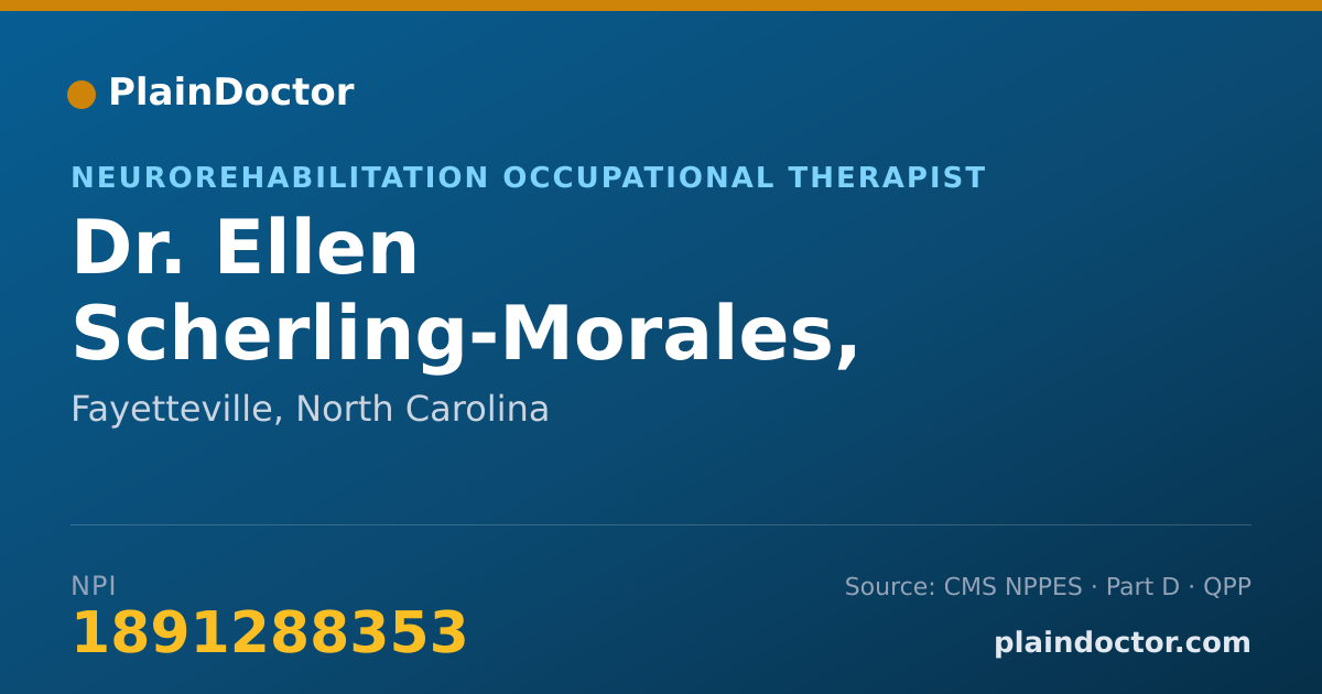Shareable card for Ellen Scherling-Morales, MA,OTR/L, CRC, CBIS - Neurorehabilitation Occupational Therapist, Fayetteville, NC