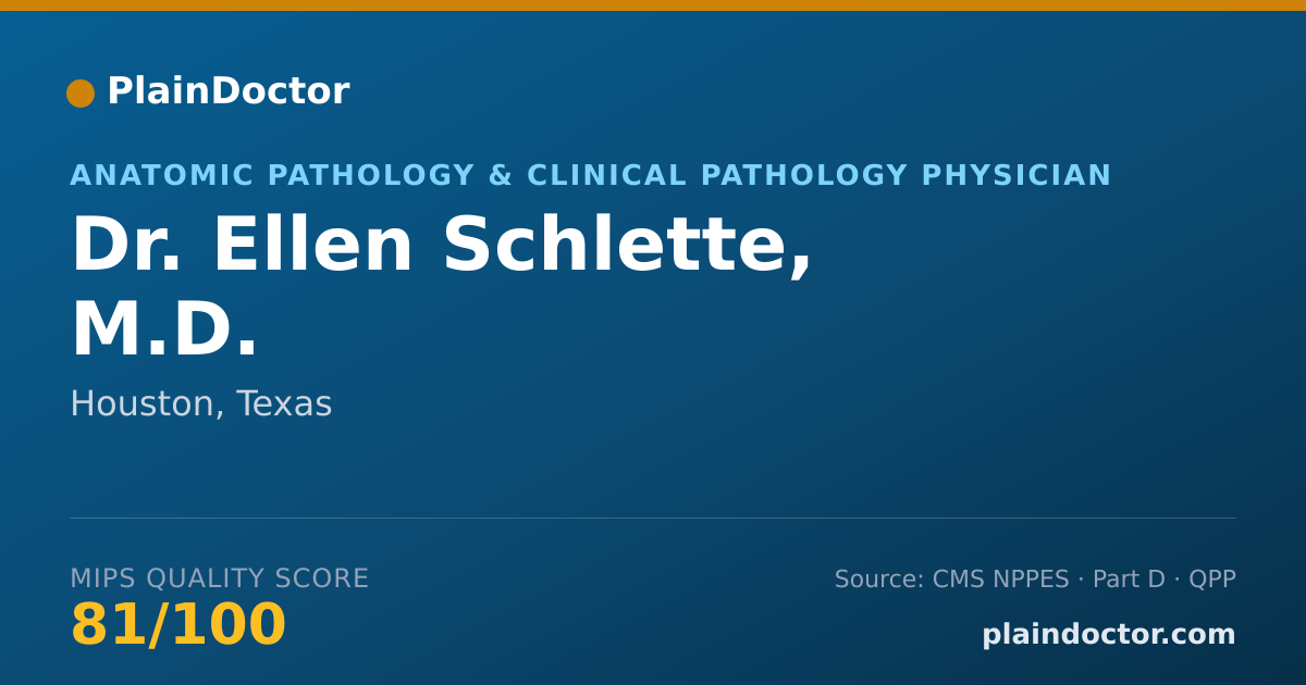 Shareable card for Ellen Schlette, M.D. - Anatomic Pathology & Clinical Pathology Physician, Houston, TX