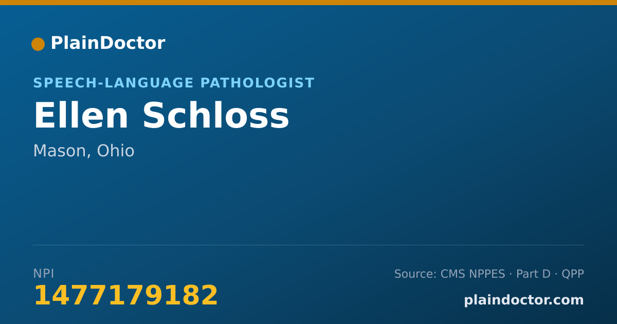 Shareable card for Ellen Schloss - Speech-Language Pathologist, Mason, OH