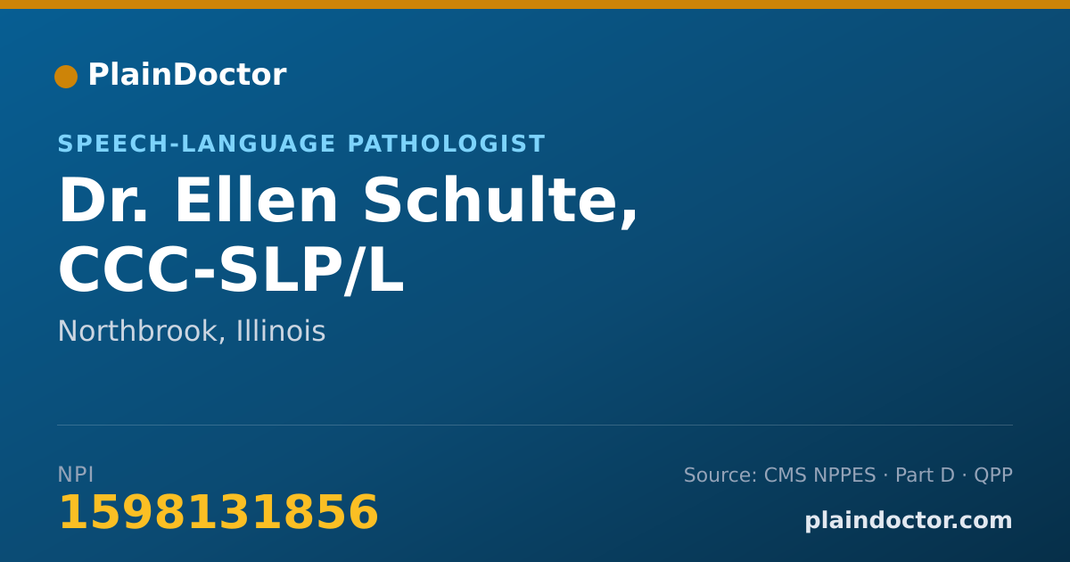 Shareable card for Ellen Schulte, CCC-SLP/L - Speech-Language Pathologist, Northbrook, IL