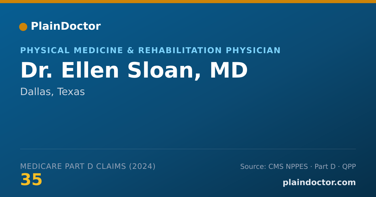 Shareable card for Ellen Sloan, MD - Physical Medicine & Rehabilitation Physician, Dallas, TX