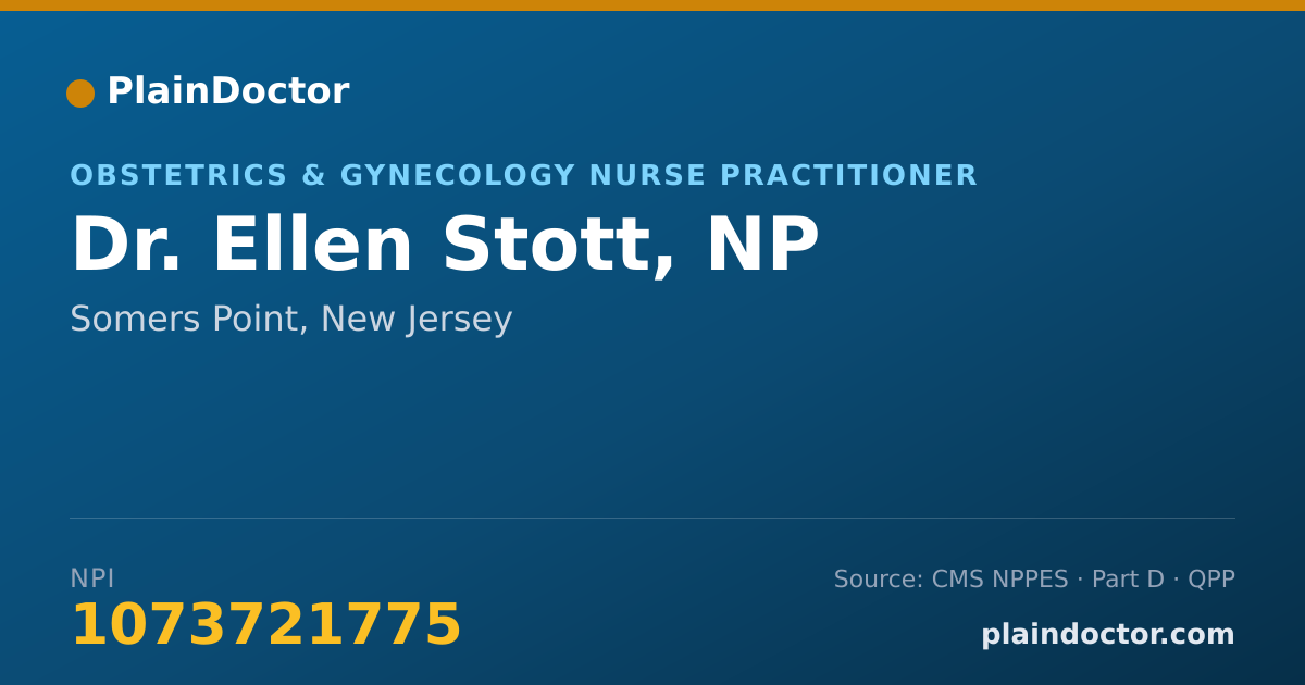 Shareable card for Ellen Stott, NP - Obstetrics & Gynecology Nurse Practitioner, Somers Point, NJ