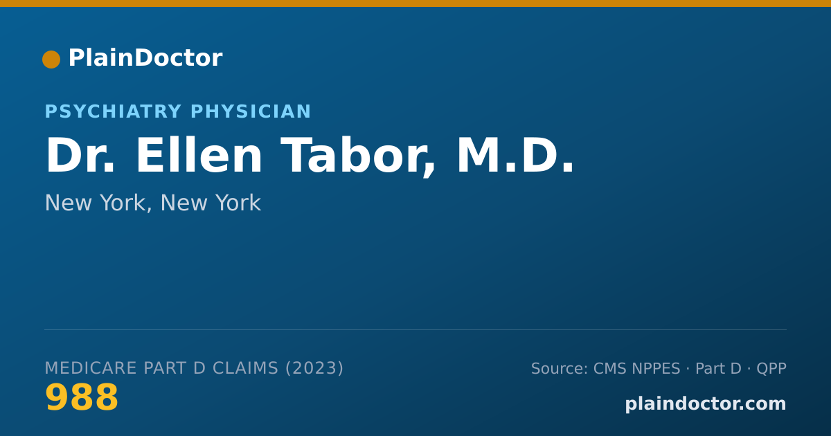 Shareable card for Ellen Tabor, M.D. - Psychiatry Physician, New York, NY