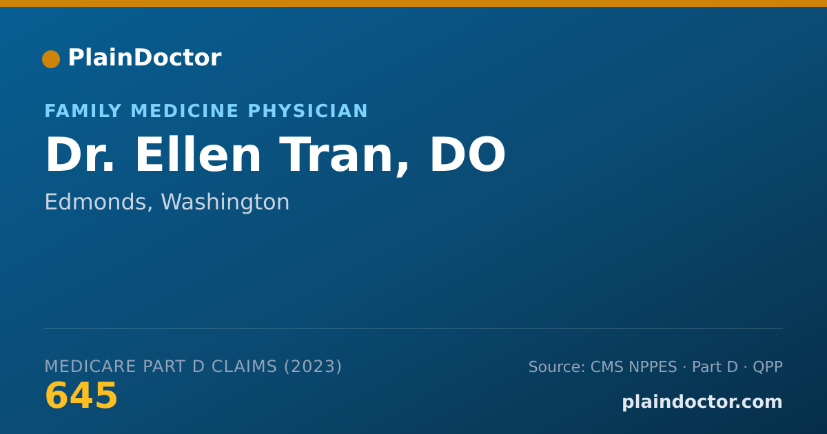 Shareable card for Ellen Tran, DO - Family Medicine Physician, Edmonds, WA