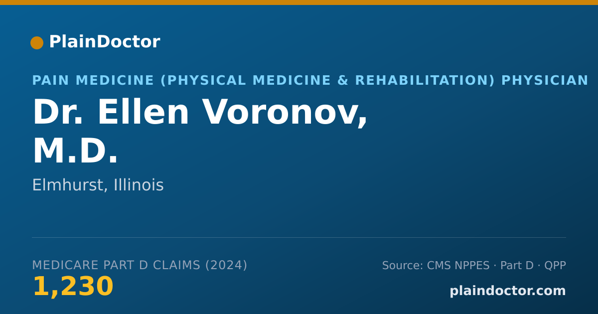 Shareable card for Ellen Voronov, M.D. - Pain Medicine (Physical Medicine & Rehabilitation) Physician, Elmhurst, IL