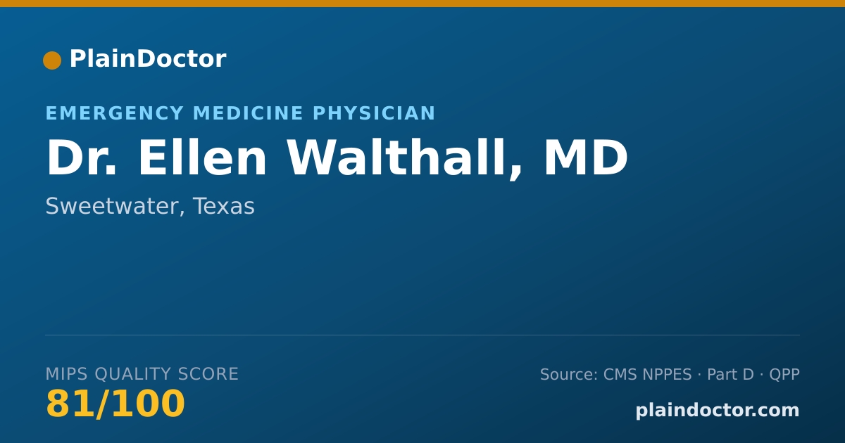 Shareable card for Ellen Walthall, MD - Emergency Medicine Physician, Sweetwater, TX