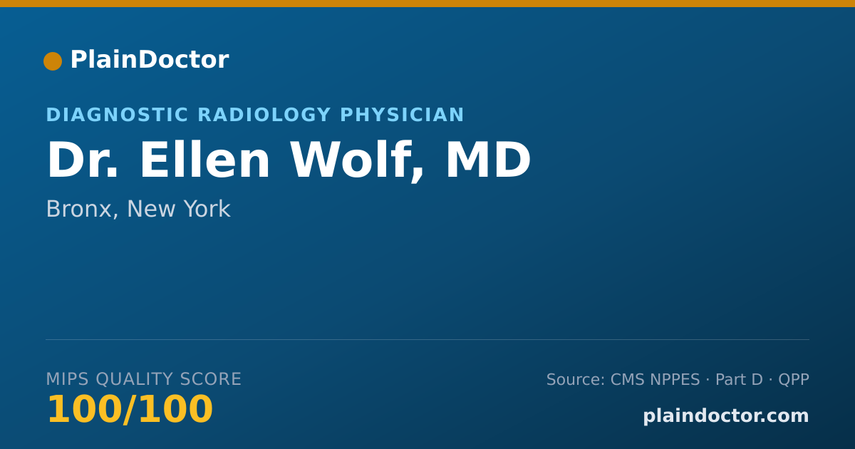 Shareable card for Ellen Wolf, MD - Diagnostic Radiology Physician, Bronx, NY