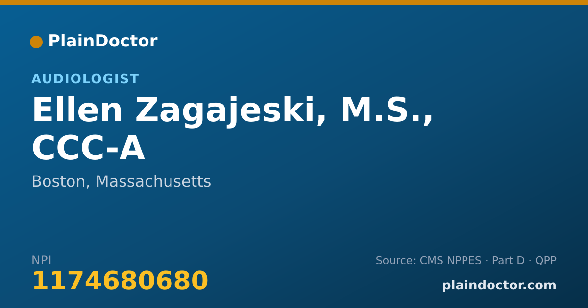 Shareable card for Ellen Zagajeski, M.S., CCC-A - Audiologist, Boston, MA