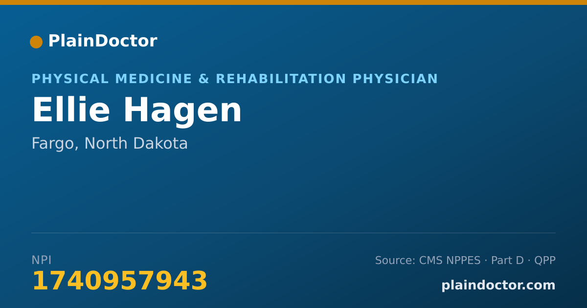 Shareable card for Ellie Hagen - Physical Medicine & Rehabilitation Physician, Fargo, ND