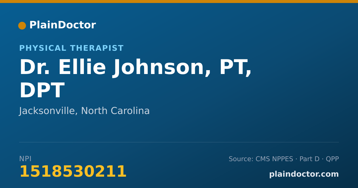 Shareable card for Ellie Johnson, PT, DPT - Physical Therapist, Jacksonville, NC