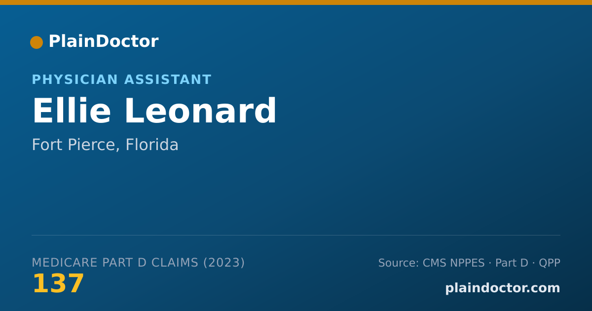 Shareable card for Ellie Leonard - Physician Assistant, Fort Pierce, FL