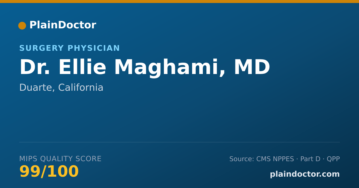 Shareable card for Ellie Maghami, MD - Surgery Physician, Duarte, CA