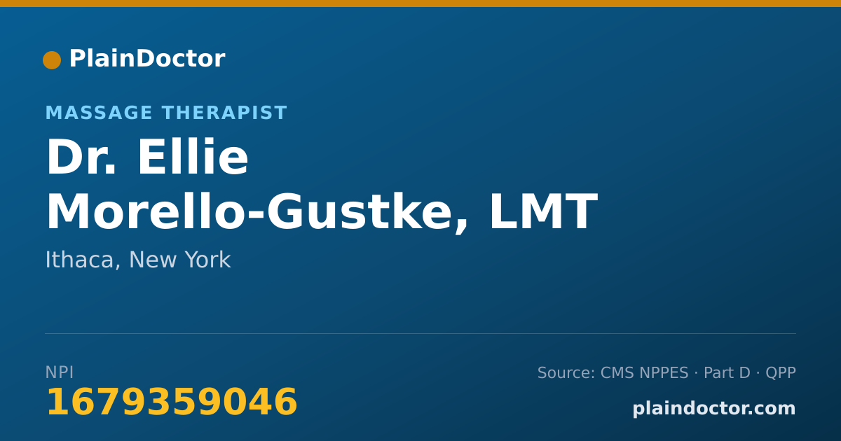 Shareable card for Ellie Morello-Gustke, LMT - Massage Therapist, Ithaca, NY