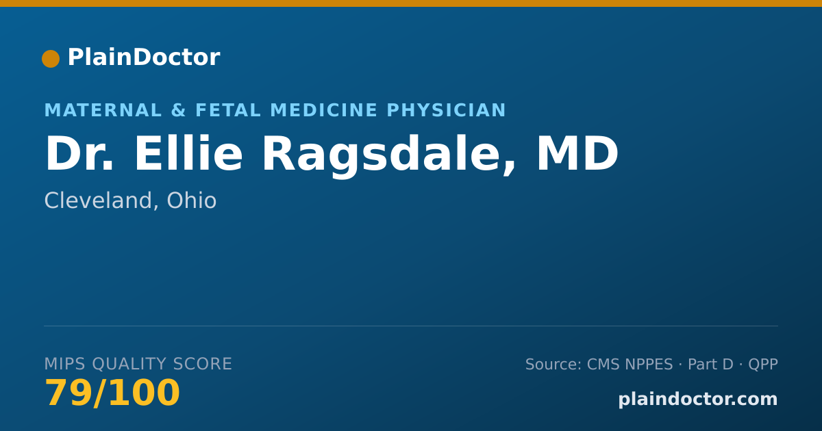 Shareable card for Ellie Ragsdale, MD - Maternal & Fetal Medicine Physician, Cleveland, OH