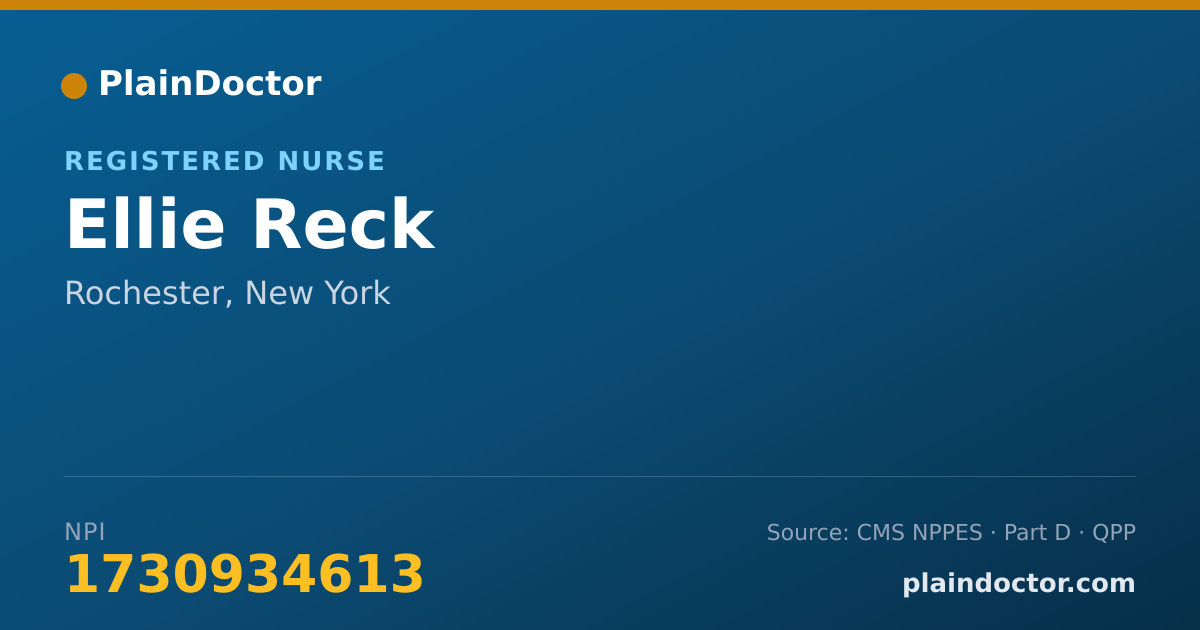 Shareable card for Ellie Reck - Registered Nurse, Rochester, NY