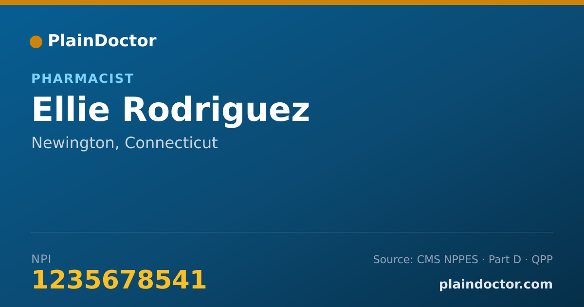 Shareable card for Ellie Rodriguez - Pharmacist, Newington, CT