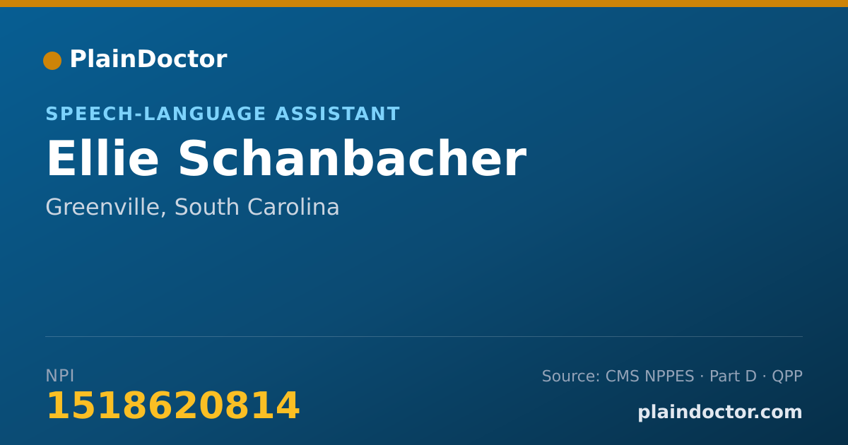 Shareable card for Ellie Schanbacher - Speech-Language Assistant, Greenville, SC
