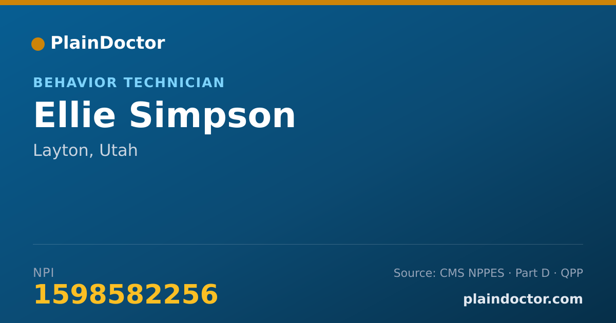 Shareable card for Ellie Simpson - Behavior Technician, Layton, UT