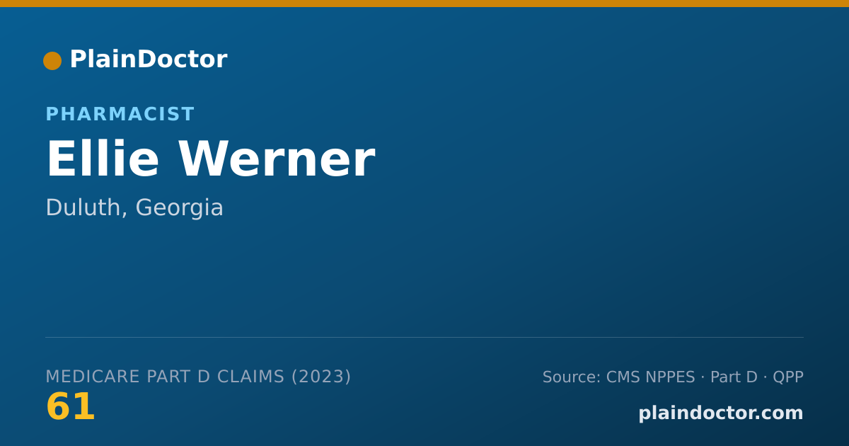 Shareable card for Ellie Werner - Pharmacist, Duluth, GA