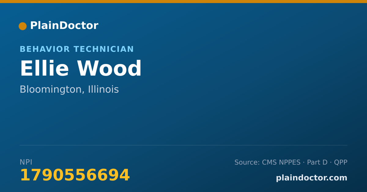 Shareable card for Ellie Wood - Behavior Technician, Bloomington, IL