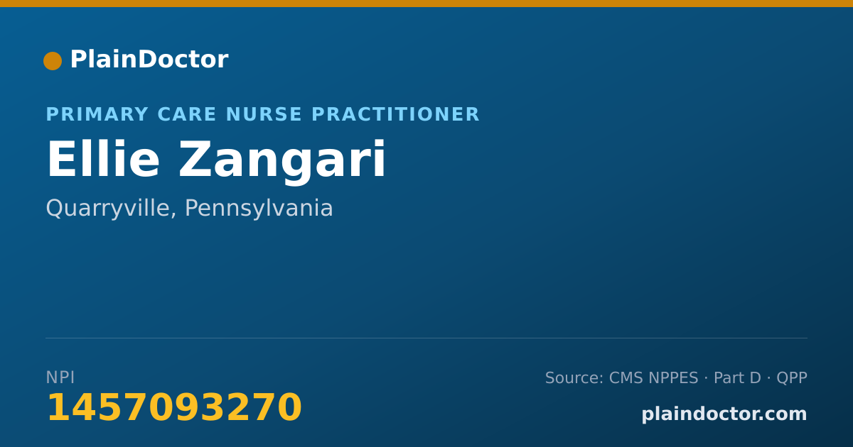 Shareable card for Ellie Zangari - Primary Care Nurse Practitioner, Quarryville, PA