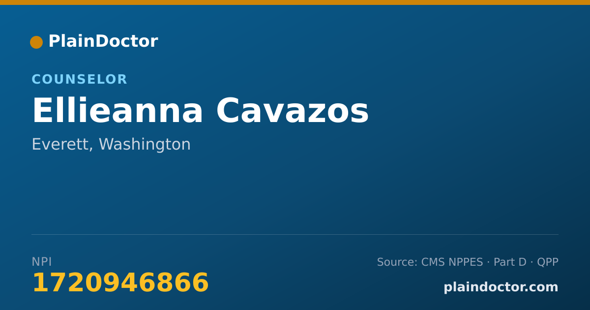 Shareable card for Ellieanna Cavazos - Counselor, Everett, WA