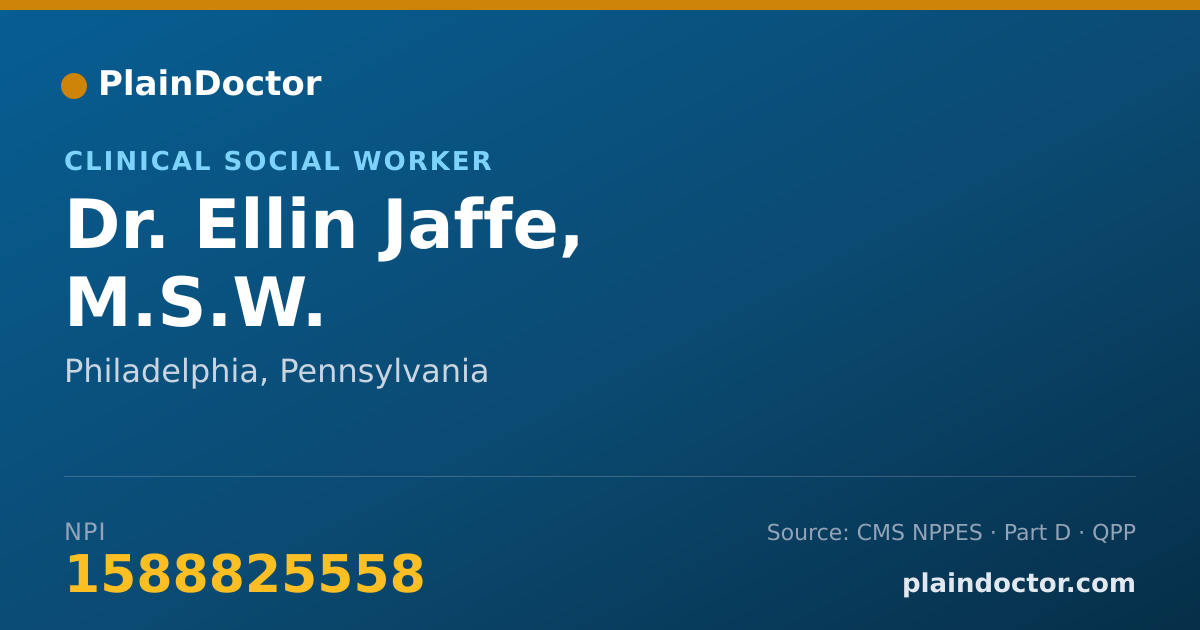 Shareable card for Ellin Jaffe, M.S.W. - Clinical Social Worker, Philadelphia, PA