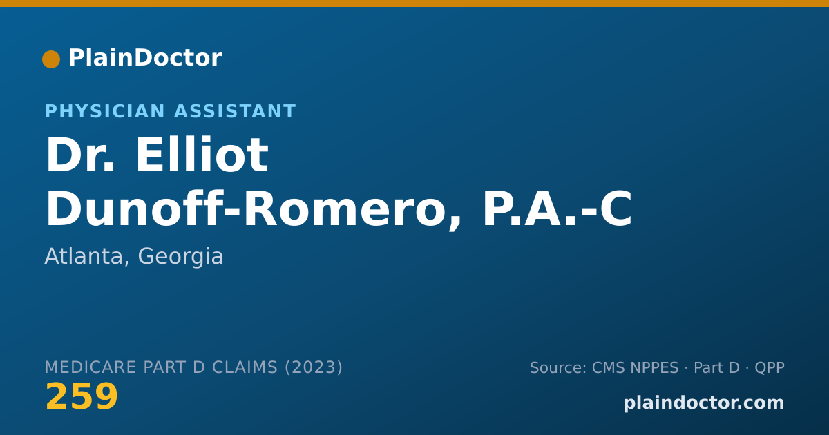 Shareable card for Elliot Dunoff-Romero, P.A.-C - Physician Assistant, Atlanta, GA