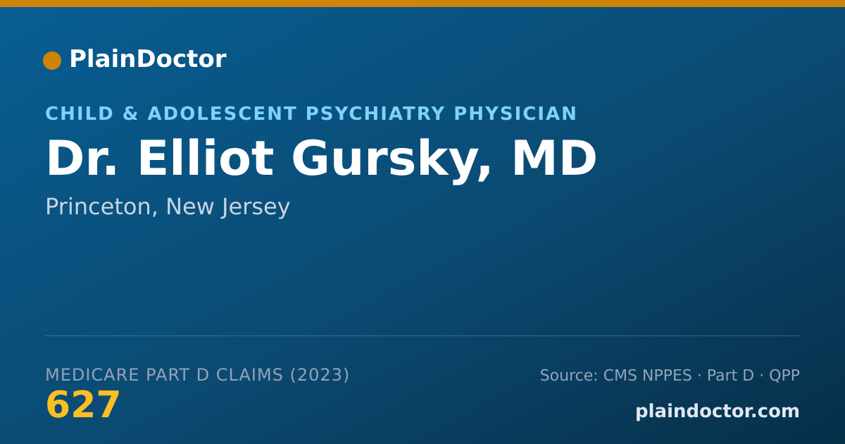 Shareable card for Elliot Gursky, MD - Child & Adolescent Psychiatry Physician, Princeton, NJ