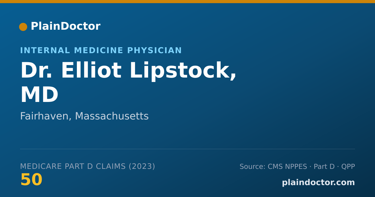 Shareable card for Elliot Lipstock, MD - Internal Medicine Physician, Fairhaven, MA