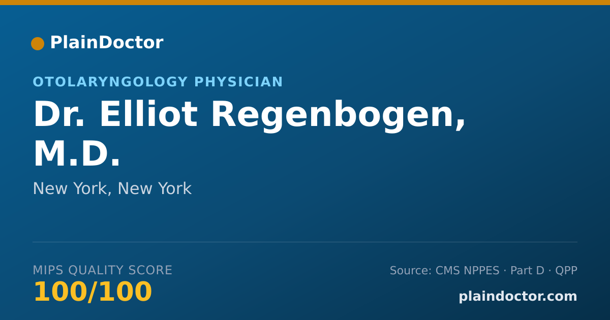 Shareable card for Elliot Regenbogen, M.D. - Otolaryngology Physician, New York, NY