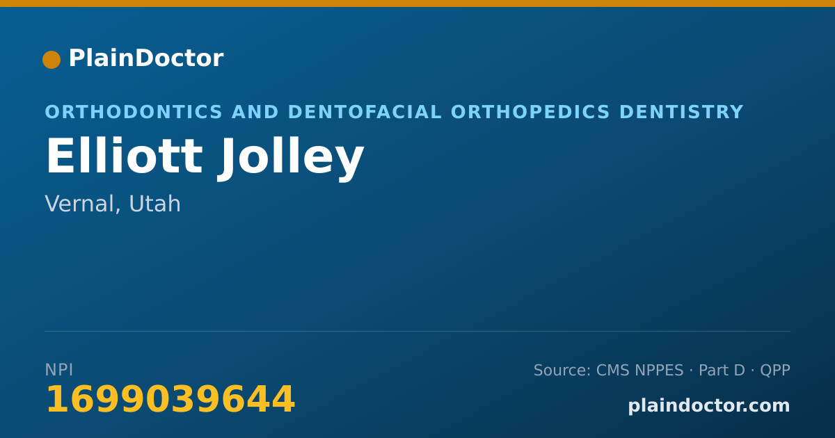 Shareable card for Elliott Jolley - Orthodontics and Dentofacial Orthopedics Dentistry, Vernal, UT