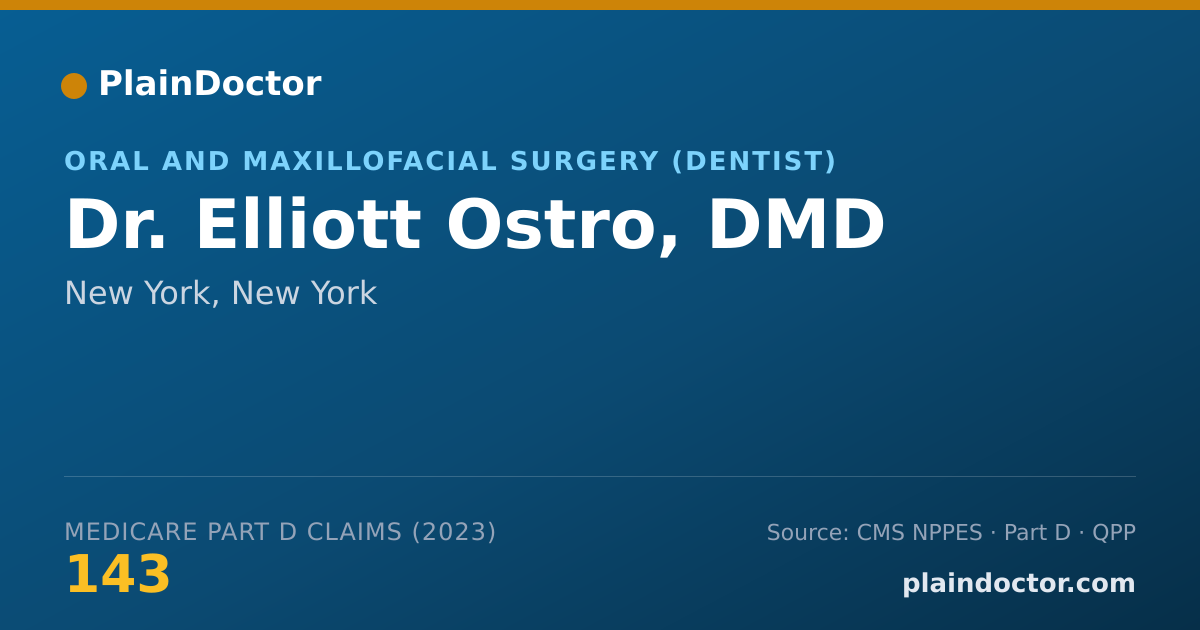 Shareable card for Elliott Ostro, DMD - Oral and Maxillofacial Surgery (Dentist), New York, NY