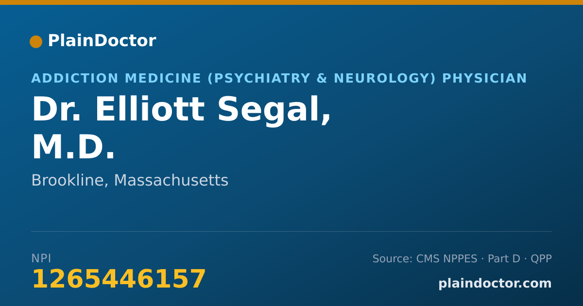 Shareable card for Elliott Segal, M.D. - Addiction Medicine (Psychiatry & Neurology) Physician, Brookline, MA